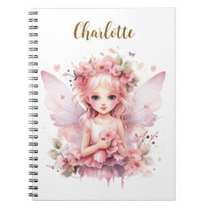 Fantasievolle pastellrosa Fee Notizblock