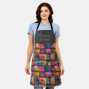 Fantasievolle Patchwork-Deckenvorlage: Farbintensi Schürze