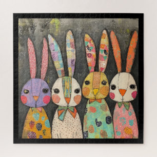 Fantasievolle Patchwork-Osterhasen-Kaninchen