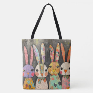 Fantasievolle Patchwork-Osterhasen-Kaninchen Tasche