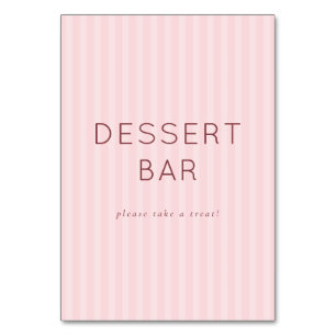 Fantasievolle rosa minimalistische Dessertbar-Tafe Tischnummer