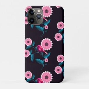 Fantasievolle rosa Vogel-Blumen-Botanik-Design Case-Mate iPhone Hülle