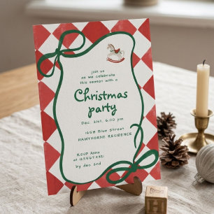 Fantasievolle Schaukelpferd-Weihnachts-Cocktailpar Einladung
