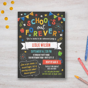 Fantasievolle Schultafel-Lehrerruhestand Einladung