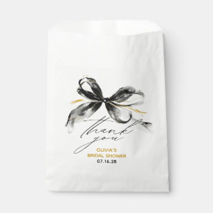 Fantasievolle schwarze goldene Bogen Danke Geschenktütchen