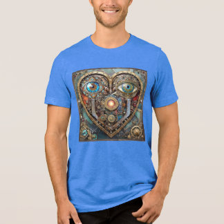 Fantasievolle Steampunk-Herz Ich sehe dich Ich lie Tri-Blend Shirt