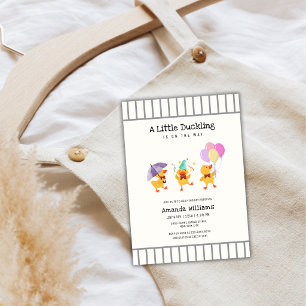 Fantasievolle Streifen-Party Kleines Entlein Baby Einladung
