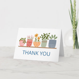 Fantasievolle Topfblumen Gartenliebhaber Dankeskarte