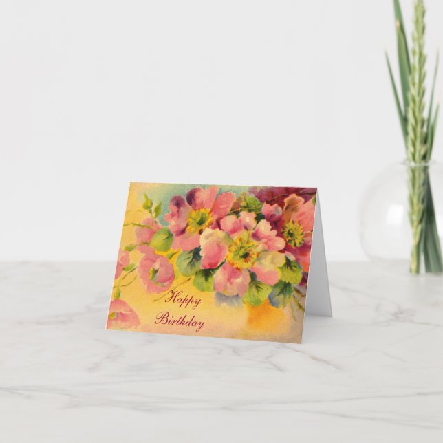 Fantasievolle und weibliche Blumennotecards - Text Karte (Vorderseite)
