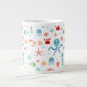 Fantasievolle Unterwasser-Meereslebewesen Jumbo-Tasse