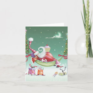 Fantasievolle Weihnachtskarte - Cupcake Feiertagskarte