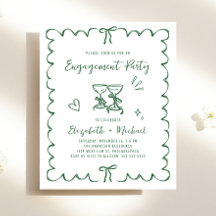 Fantasievolle wellenförmige Rahmen-Hochzeitseinlad