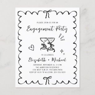 Fantasievolle wellenförmige Rahmen-Hochzeitseinlad