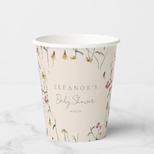 Fantasievolle Wildblumen-Blumen-Kinderparty Pappbecher