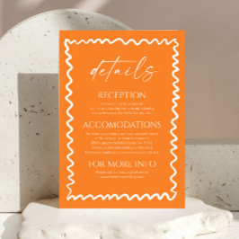 Fantasievolle Zitrus-Orangen-Hochzeitsdetails Begleitkarte