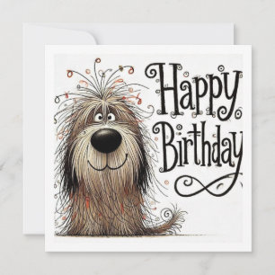 Fantasievoller Hundegeburtstag Karte