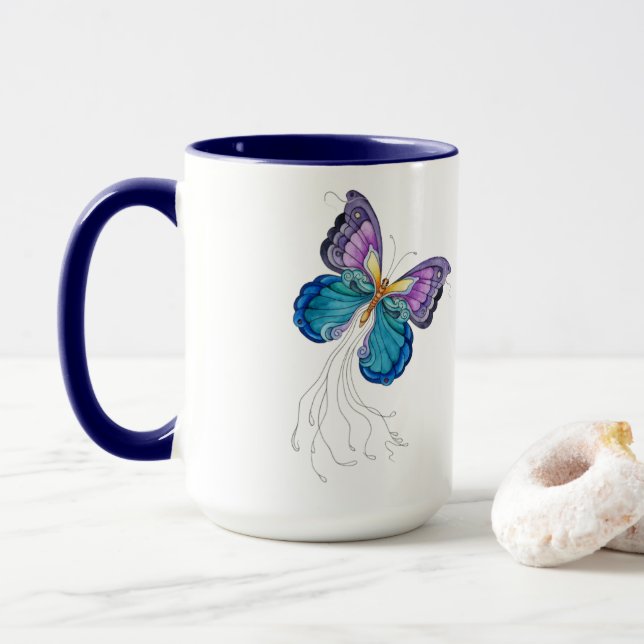 Fantasievoller Schmetterling Tasse (Mit Donut)