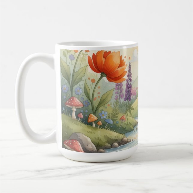 fantasievoller Wald-Gnom-Kaffeebecher Kaffeetasse (Links)