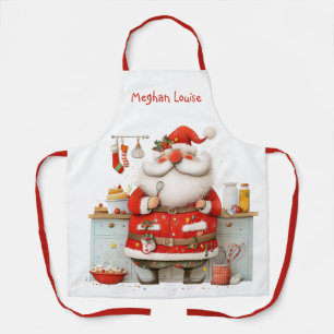 Fantasievoller Weihnachtsmann-Koch-Illustration We Schürze