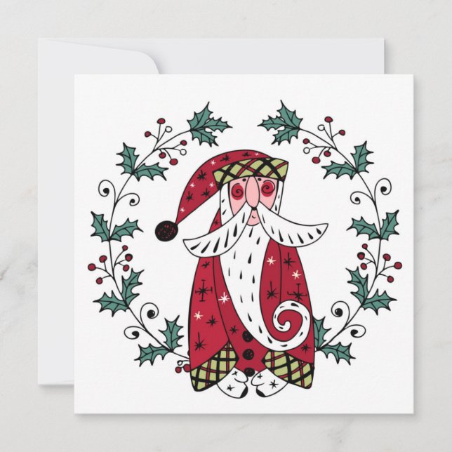 Fantasievoller Weihnachtsmann-Weihnachtskarte (Vorderseite)
