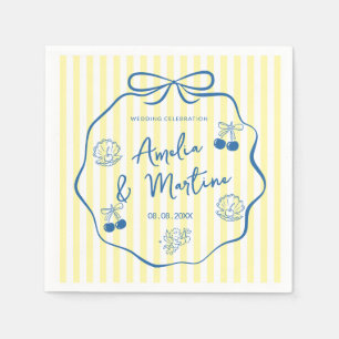 fantasievolles gelbes italienisches Doodle-Schleif Serviette
