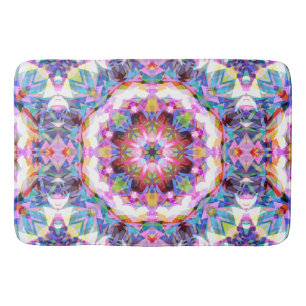 Fantasievolles Lila Blau Rosa Farbige Muster Badematte