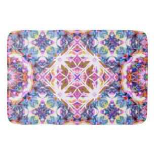 Fantasievolles Lila Blau Rosa Farbpattern Badematte