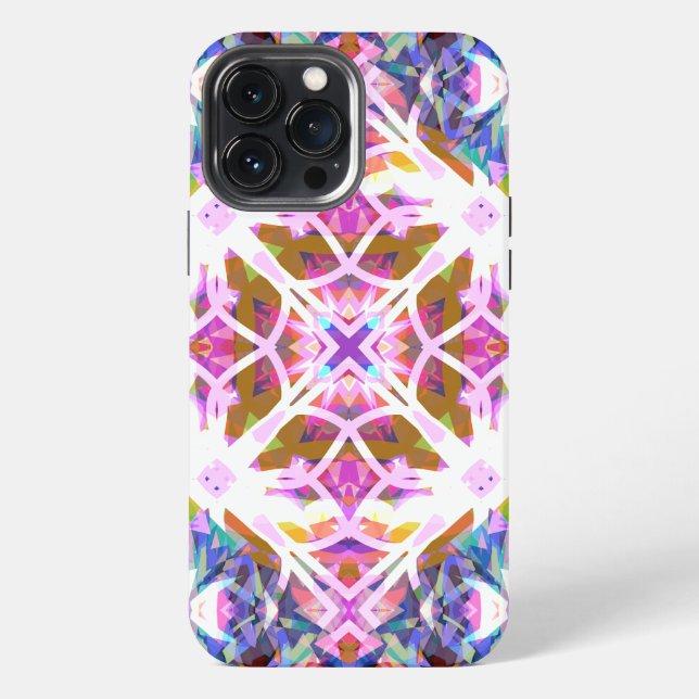 Fantasievolles Lila Blau Rosa Farbpattern iPhone 13 Pro Max Hülle (Rückseite)