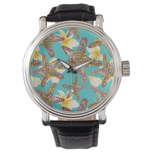 Fantasievolles Starfish-Muster Armbanduhr