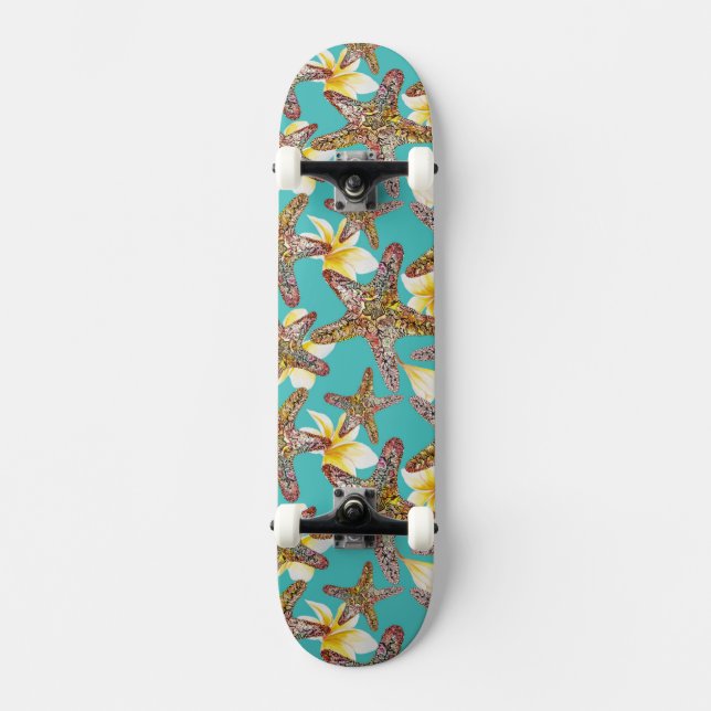 Fantasievolles Starfish-Muster Skateboard (Vorderseite)