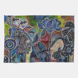 Fantasmagoric Lotus Flower Garden Originale Kunst, Geschirrtuch