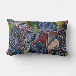Fantasmagoric Lotus Flower Garden Originale Kunst, Lendenkissen