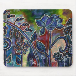 Fantasmagoric Lotus Flower Garden Originale Kunst, Mousepad