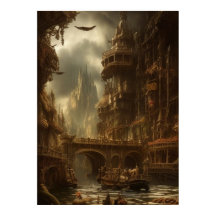 Fantastic city the river the bridge the buildings