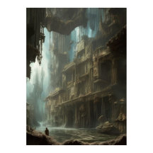 Fantastic old and abandoned flood city poster