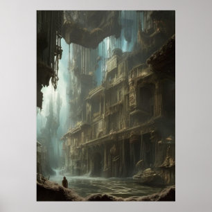Fantastic old and abandoned flood city  poster