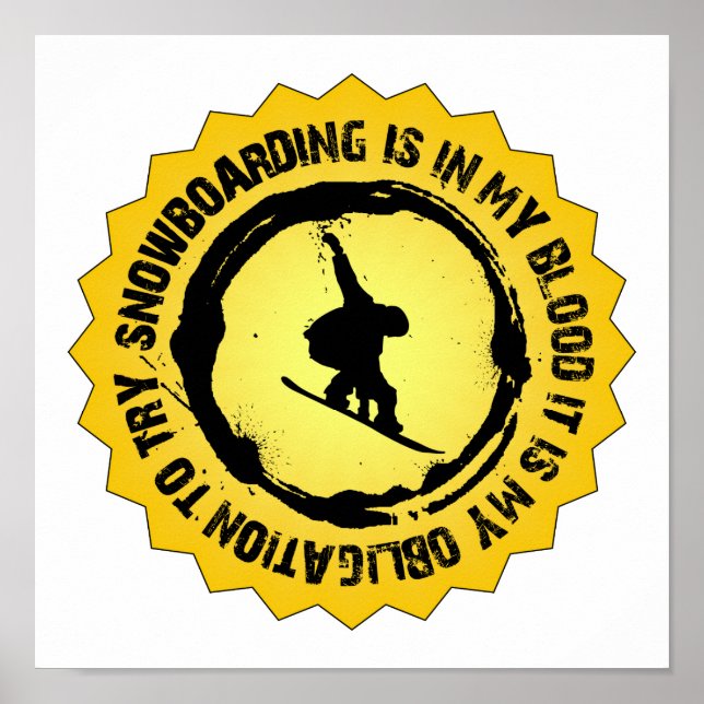 Fantastic Snowboarding Seal Poster (Vorne)