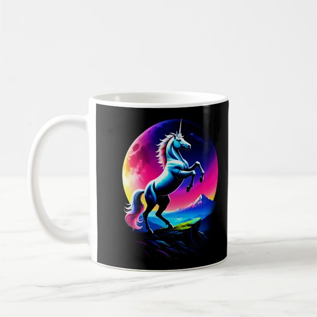 Fantastical Colorful Unicorn Wilderness Kaffeetasse (Links)