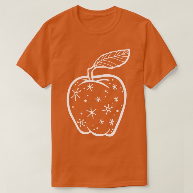 FantasticFox Apfel mit Sternen weiß T-Shirt (Design vorne)