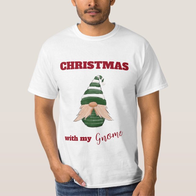 Fantastique Noël "Avec Mon Gnome" T-shirt Gnome (Devant)
