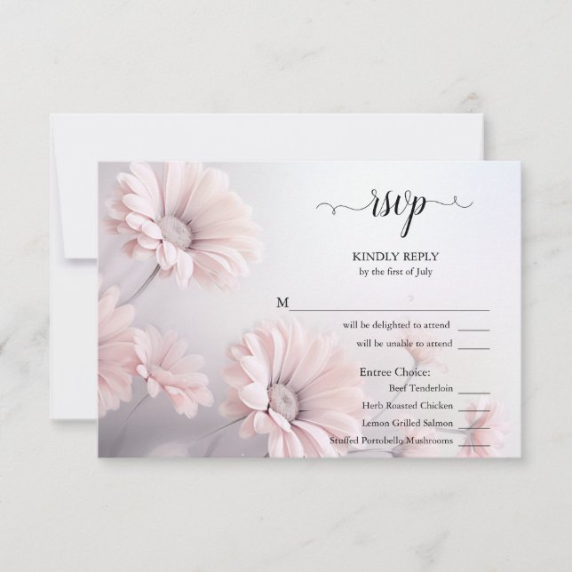 Fantastiques marguerites roses RSVP Meal Choice (Devant)