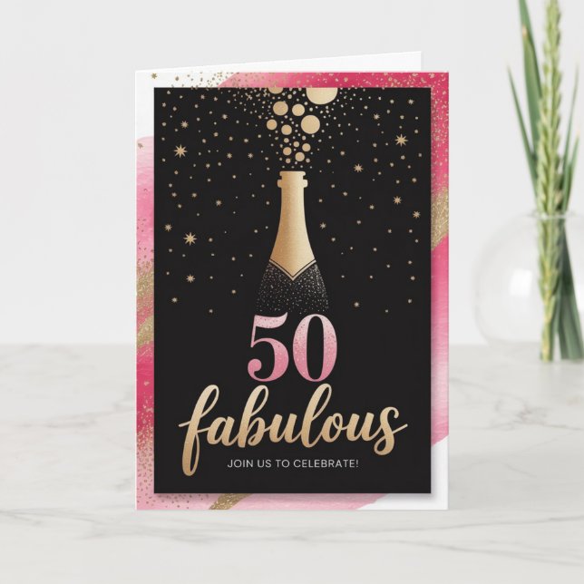 Fantastisch bei 50: Warm und unvergesslich Geburts Einladung (Vorderseite)