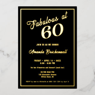 Fantastisch bei 60 Geburtstagsfoil Einladung
