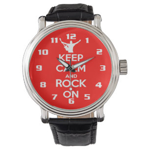 Fantastisch Bleib ruhig und rock weiter Armbanduhr