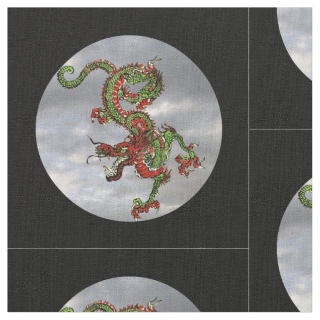 Fantastisch Dragon Red and Gold v3 Stoff (Nahaufnahme)