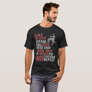 Fantastisch essen Sie Schlaf-Wrestlingwiederholung T-Shirt