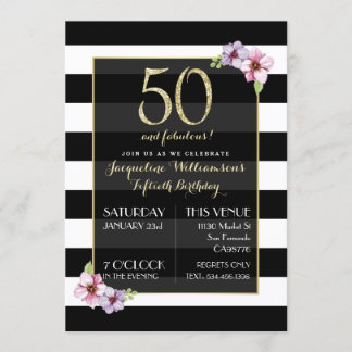 Fantastisch für Frauen | Moderne Blumenstreifen Einladung