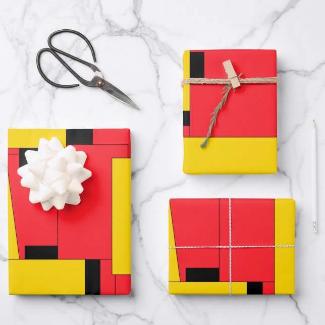 Fantastisch hell Moderne Art Geometric Geschenkpapier Set (Vorderseite)