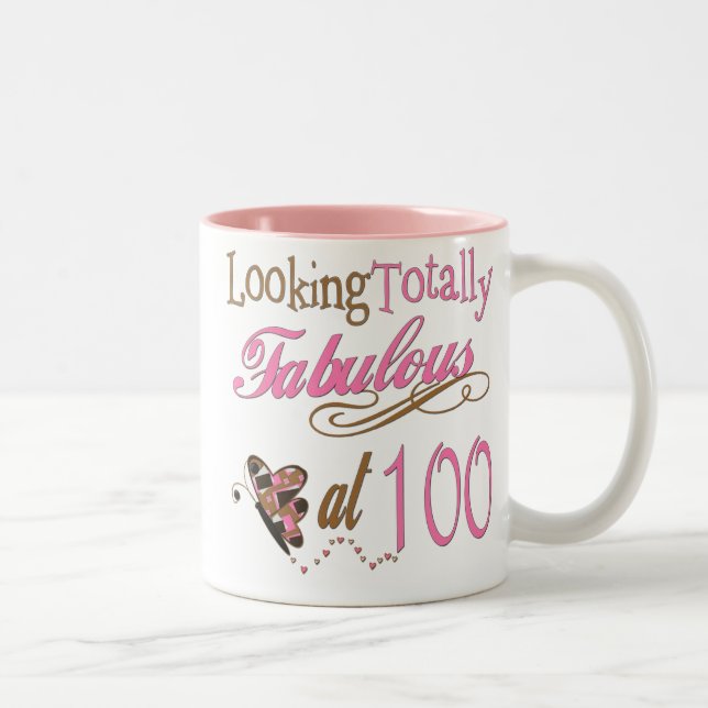 Fantastisch im Alter von 100 Jahren Zweifarbige Tasse (Rechts)