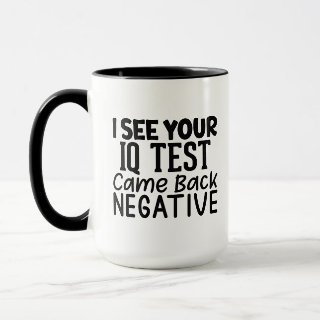 Fantastisch negatives Testwort Tasse (Links)